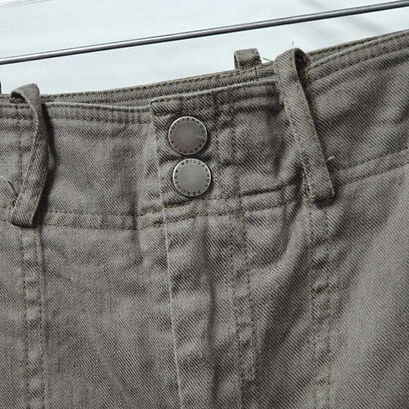 Peruvian Connection Taupe Linen Cotton Blend Womens 2 Cargo Pants Straight Leg - Picture 3 of 11